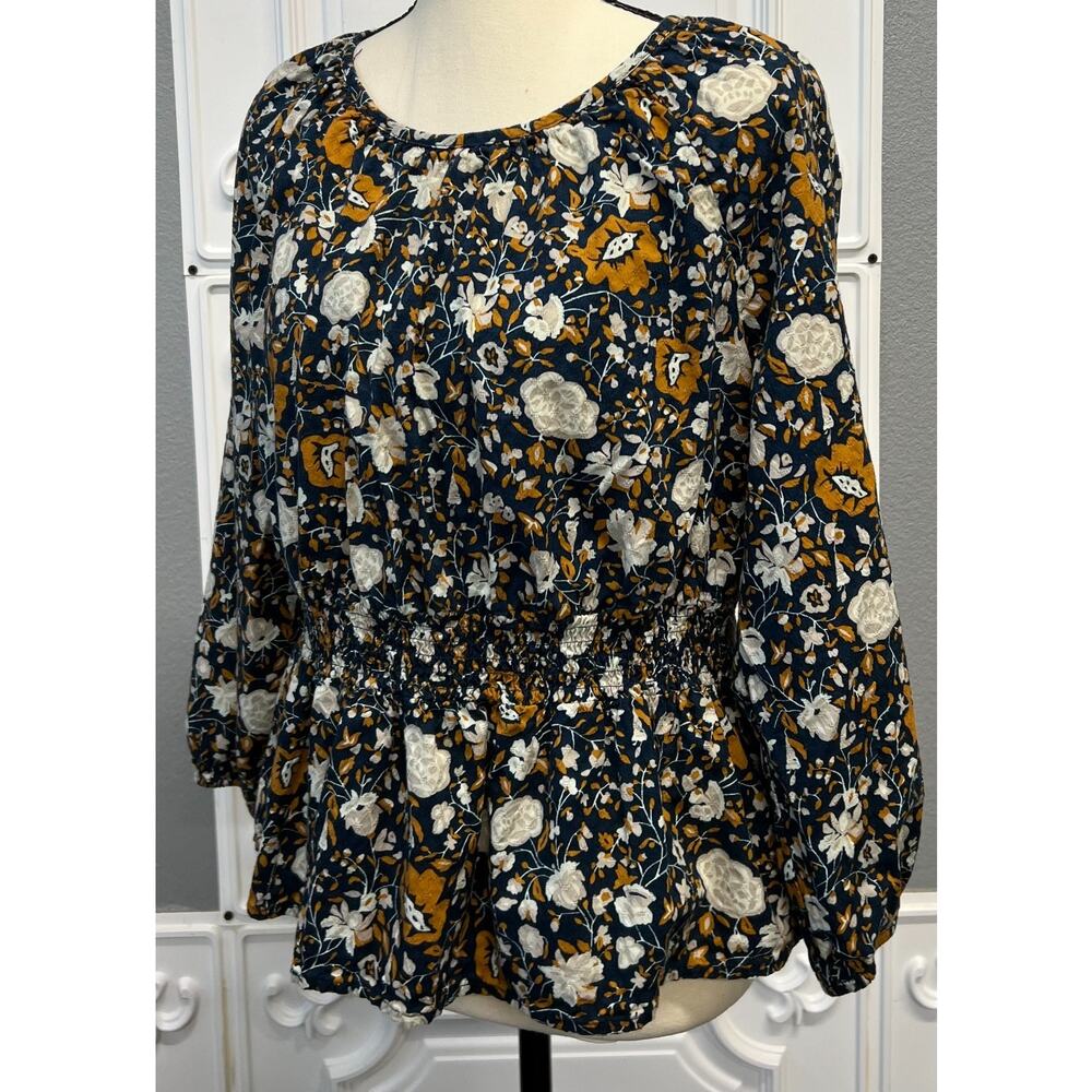 Universal Thread Floral Long-Sleeve Blouse- Women's Medium - Picture 4 of 6